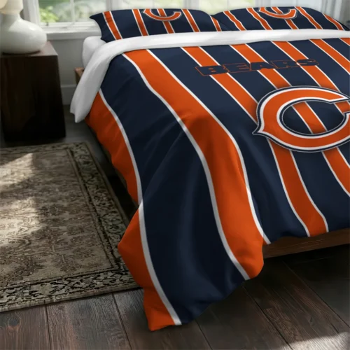 Chicago Bears Stripe Style Bedding Set Fashion Forward