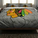 Chicago Blackhawks Cracked Texture Bedding Set Best Selling