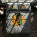 Chicago Blackhawks Cracked Texture Bedding Set Best Selling