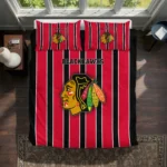 Chicago Blackhawks Stripe Style Bedding Set Best Selling