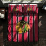Chicago Blackhawks Stripe Style Bedding Set Best Selling