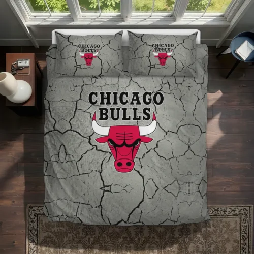 Chicago Bulls Cracked Texture Bedding Set Best Selling