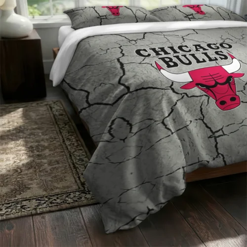 Chicago Bulls Cracked Texture Bedding Set Fashion Forward