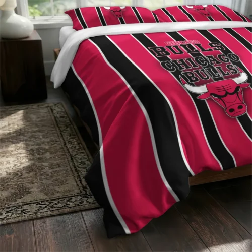 Chicago Bulls Stripe Style Bedding Set Fashion Forward