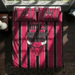 Chicago Bulls Stripe Style Bedding Set Best Selling