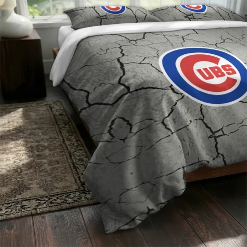 Chicago Cubs Cracked Texture Bedding Set Fashion Forward
