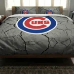 Chicago Cubs Cracked Texture Bedding Set Best Selling