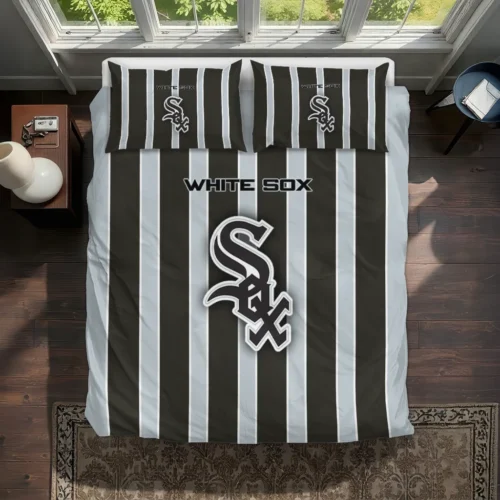 Chicago White Sox Stripe Style Bedding Set Best Selling