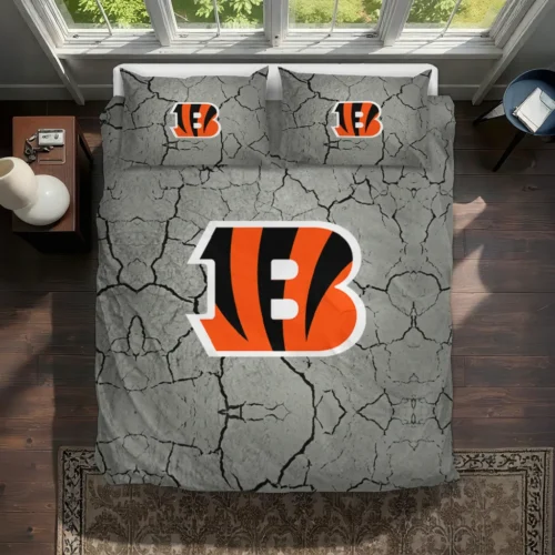 Cincinnati Bengals Cracked Texture Bedding Set Best Selling