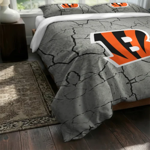Cincinnati Bengals Cracked Texture Bedding Set Fashion Forward