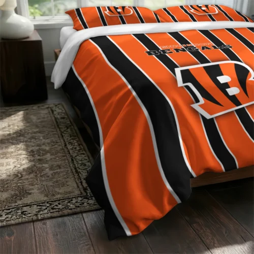 Cincinnati Bengals Stripe Style Bedding Set Fashion Forward