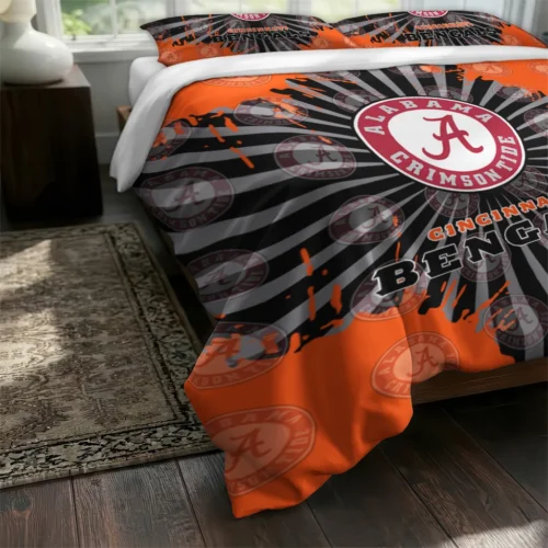 Cincinnati Bengals Sunburst Splatter Bedding Set Fashion Forward