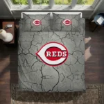 Cincinnati Reds Cracked Texture Bedding Set Best Selling