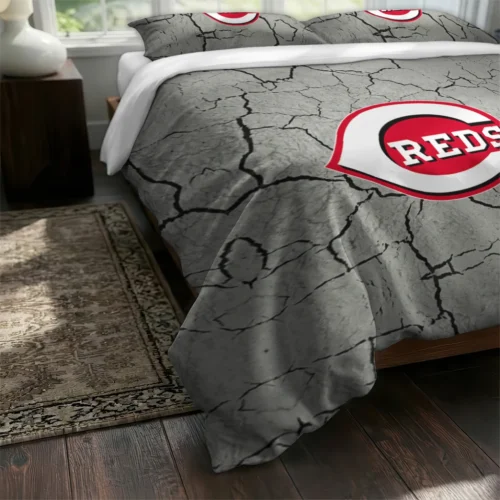 Cincinnati Reds Cracked Texture Bedding Set Fashion Forward