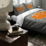 Clemson Tigers Cracked Texture Bedding Set Best Selling