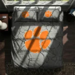 Clemson Tigers Cracked Texture Bedding Set Best Selling