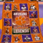 Clemson Tigers Quilt Blanket Legends Orange Purple