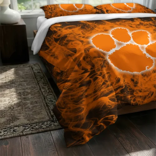 Clemson Tigers Red Mist Bedding Set Fashion Forward