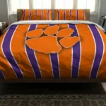 Clemson Tigers Stripe Style Bedding Set Best Selling