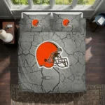 Cleveland Browns Cracked Texture Bedding Set Best Selling