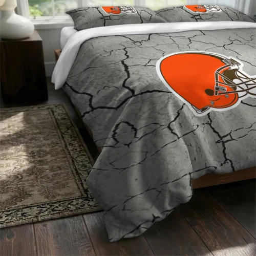 Cleveland Browns Cracked Texture Bedding Set Fashion Forward