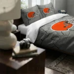 Cleveland Browns Cracked Texture Bedding Set Best Selling
