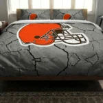 Cleveland Browns Cracked Texture Bedding Set Best Selling