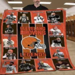 Cleveland Browns Quilt Blanket Legends Orange Black
