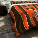 Cleveland Browns Stripe Style Bedding Set Best Selling
