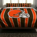 Cleveland Browns Stripe Style Bedding Set Best Selling