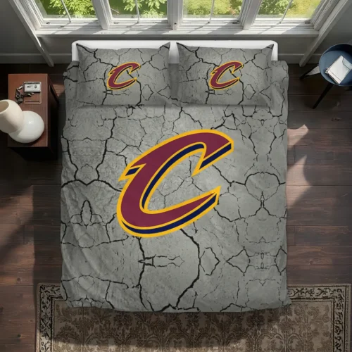 Cleveland Cavaliers Cracked Texture Bedding Set Best Selling