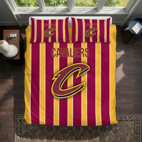Cleveland Cavaliers Stripe Style Bedding Set Best Selling