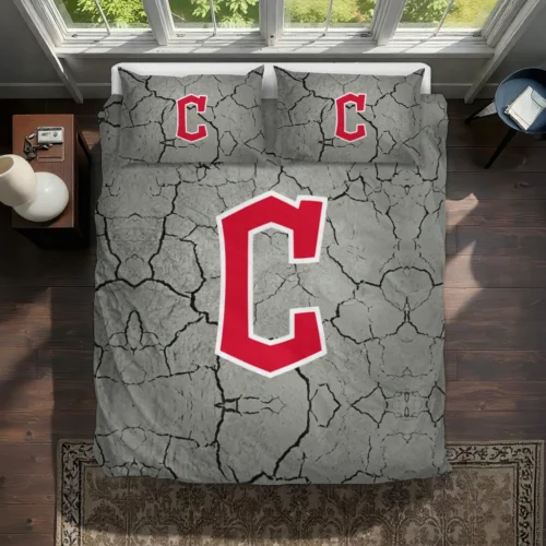 Cleveland Guardians Cracked Texture Bedding Set Best Selling