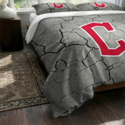 Cleveland Guardians Cracked Texture Bedding Set Fashion Forward