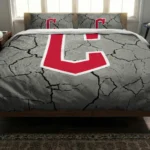 Cleveland Guardians Cracked Texture Bedding Set Best Selling