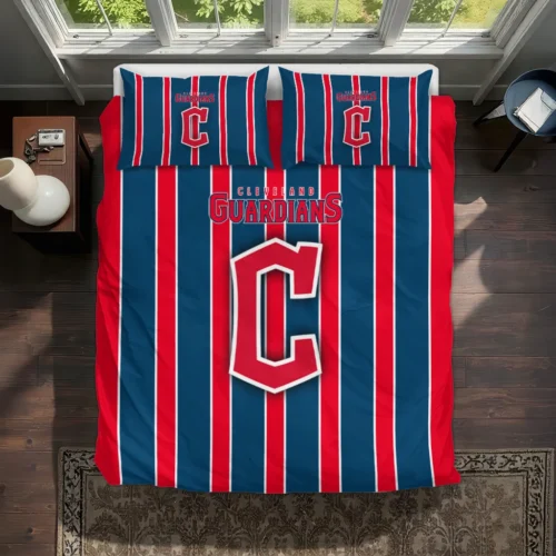 Cleveland Guardians Stripe Style Bedding Set Best Selling