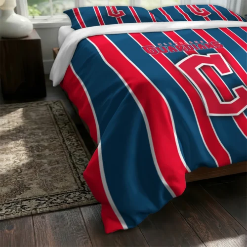 Cleveland Guardians Stripe Style Bedding Set Fashion Forward