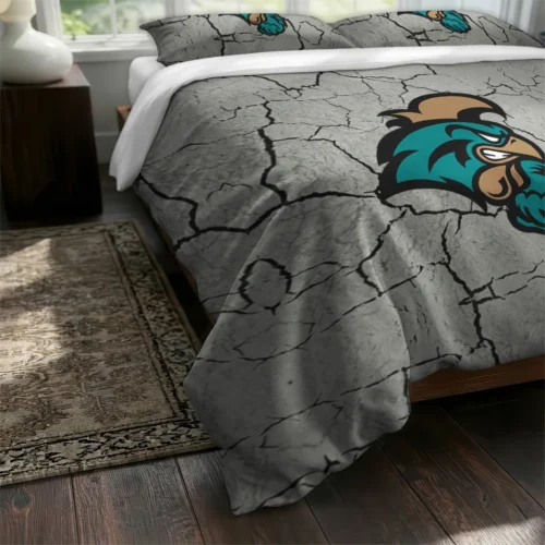 Coastal Carolina Chanticleers Cracked Texture Bedding Set Fashion Forward