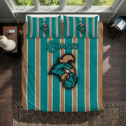 Coastal Carolina Chanticleers Stripe Style Bedding Set Best Selling
