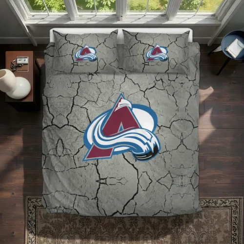 Colorado Avalanche Cracked Texture Bedding Set Best Selling