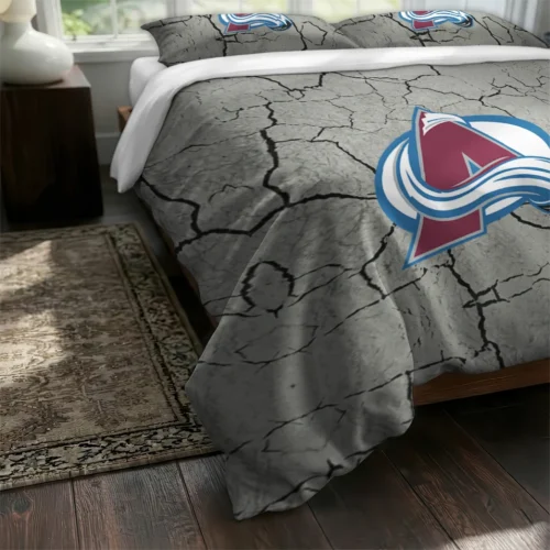 Colorado Avalanche Cracked Texture Bedding Set Fashion Forward
