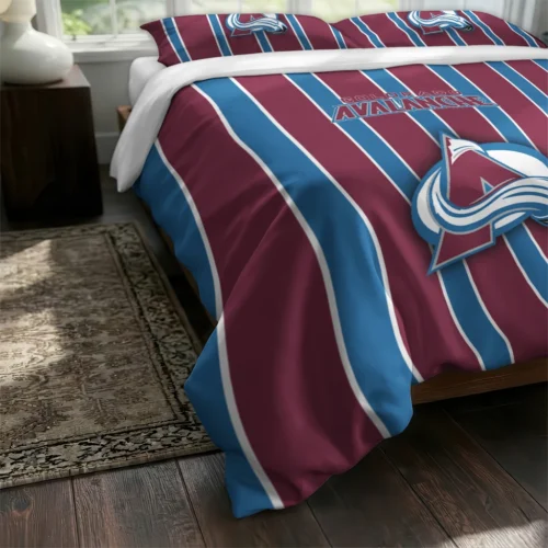 Colorado Avalanche Stripe Style Bedding Set Fashion Forward