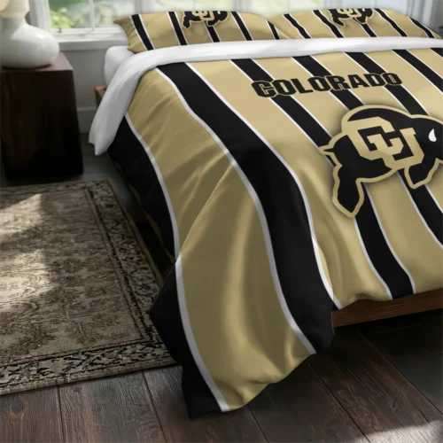 Colorado Buffaloes Stripe Style Bedding Set Fashion Forward