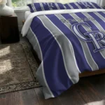 Colorado Rockies Stripe Style Bedding Set Best Selling