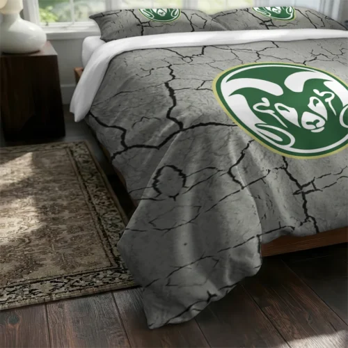 Colorado State Rams Cracked Texture Bedding Set Fashion Forward