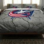 Columbus Blue Jackets Cracked Texture Bedding Set Best Selling