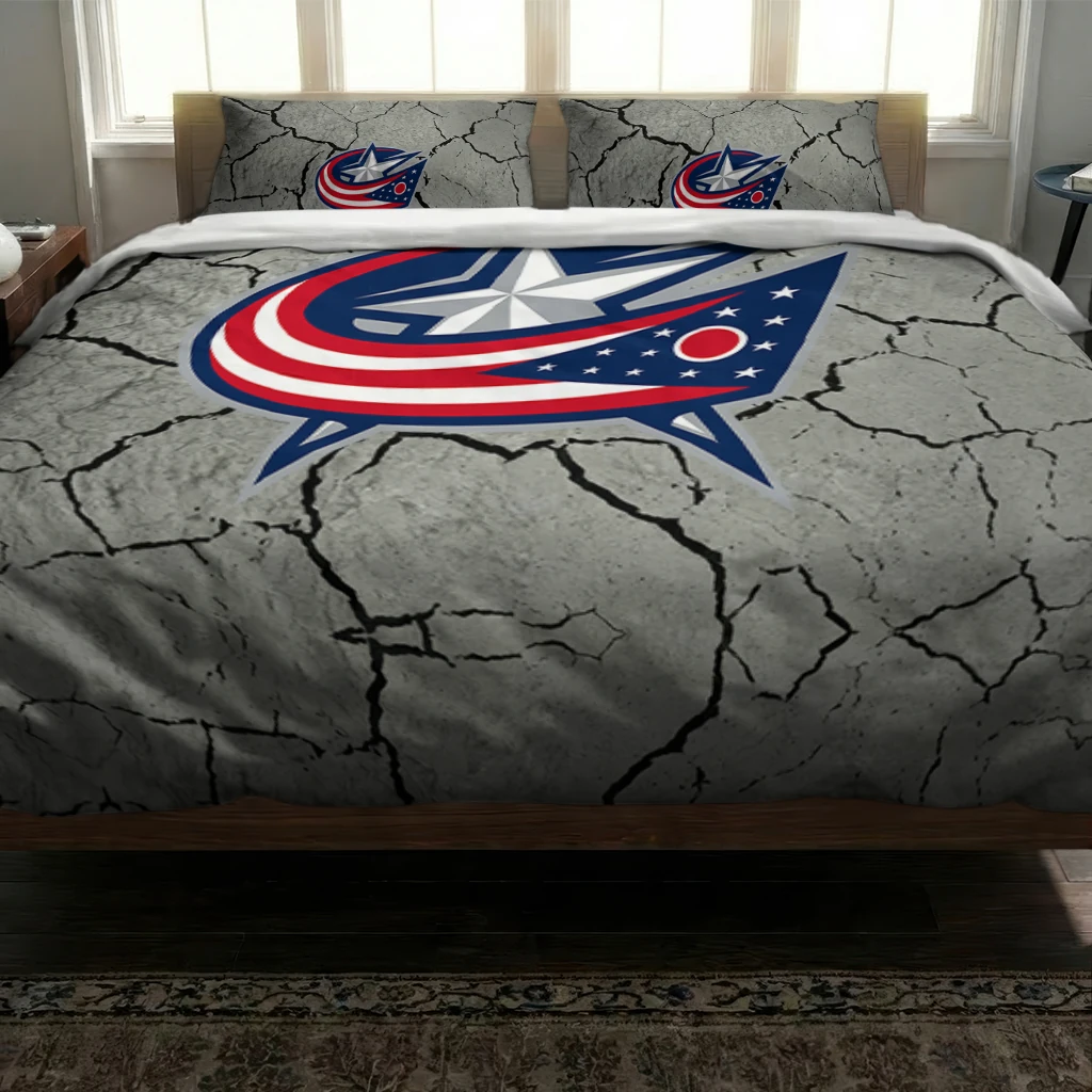 Columbus Blue Jackets Cracked Texture Bedding Set Latest Model Columbus Blue Jackets Cracked Texture Bedding Set Latest Model