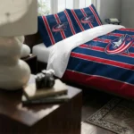 Columbus Blue Jackets Stripe Style Bedding Set Best Selling
