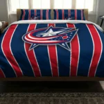 Columbus Blue Jackets Stripe Style Bedding Set Best Selling