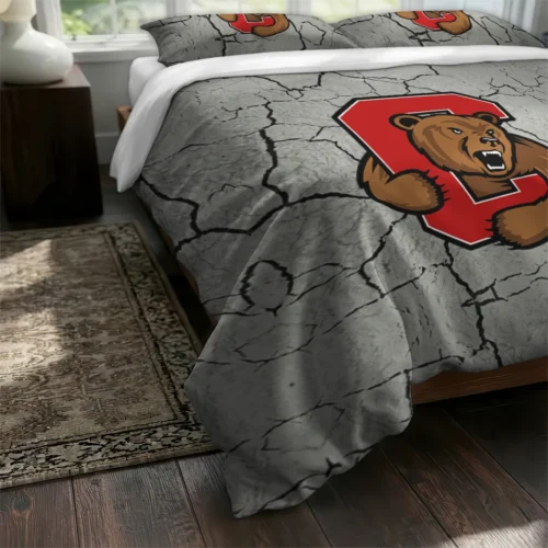 Cornell Big Red Cracked Texture Bedding Set Fashion Forward